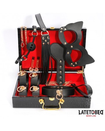 Kit Bondage de 8 Pz Cuero con Maletin de Almacenaje