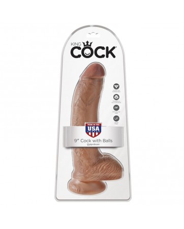 Dildo Reaslista con Testiculos 9 Bronceado