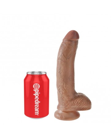 Dildo Reaslista con Testiculos 9 Bronceado