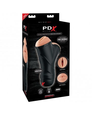 PDX Elite Masturbador de Doble Penetracion Vibrador