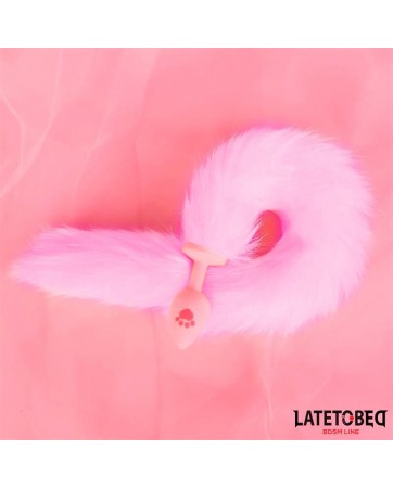 Plug Anal Rosa con Cola de Zorro Rosa