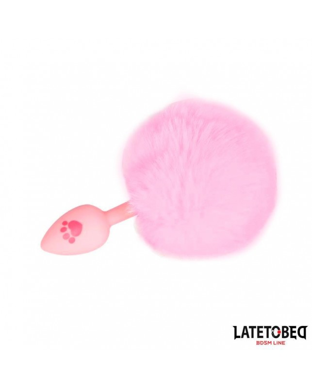 Plug Rosa de Silcona con Pompon Rosa