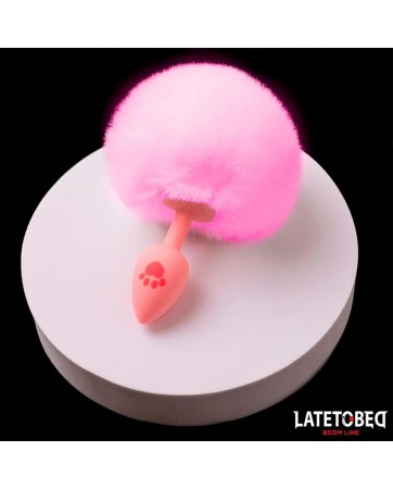 Plug Rosa de Silcona con Pompon Rosa