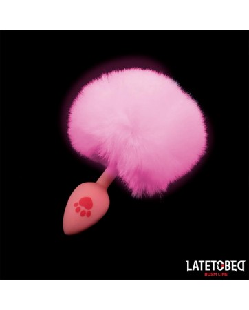 Plug Rosa de Silcona con Pompon Rosa