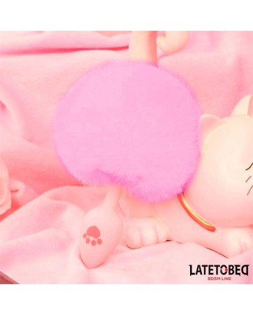 Plug Rosa de Silcona con Pompon Rosa