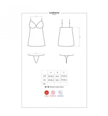 Leatheria Chemise y Tanga Negro
