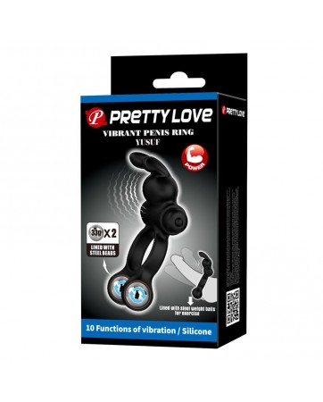 Yusuf Anillo para el Pene con Bolas de Metal 2x33gr