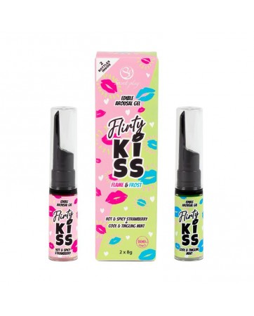Flirty Kiss Geles para Sexo Oral Fresa y Menta 2x8gr