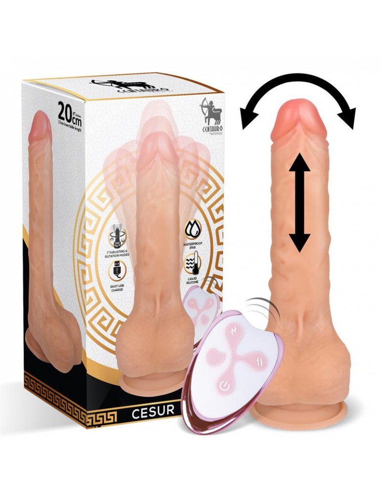 Cesur Version 20 Dildo Realista Rotacion Movimiento Telescopico y Control Remoto USB
