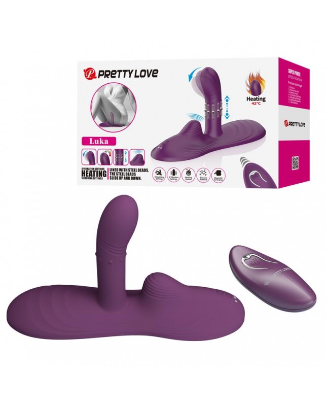 Luka Asiento con Vibrador con Finger Efecto Calor y Bolas Rotadoras