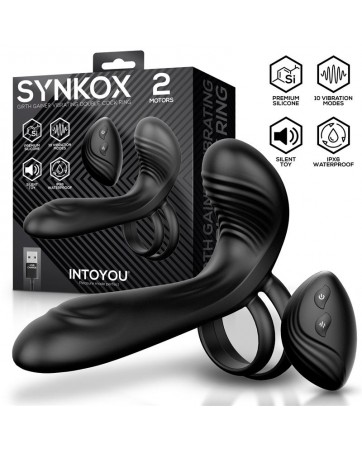 Synkox Girth Gainer con Doble Anillo para el Pene con Vibracion