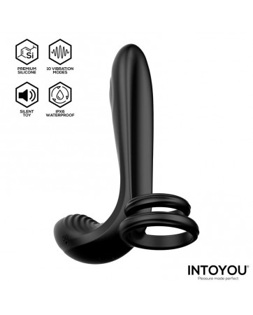 Synkox Girth Gainer con Doble Anillo para el Pene con Vibracion