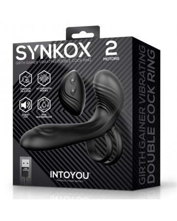 Synkox Girth Gainer con Doble Anillo para el Pene con Vibracion