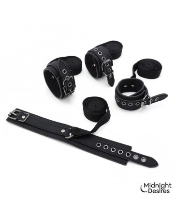 Set Bondage con Esposas Antifaz y Pluma Estimuladora