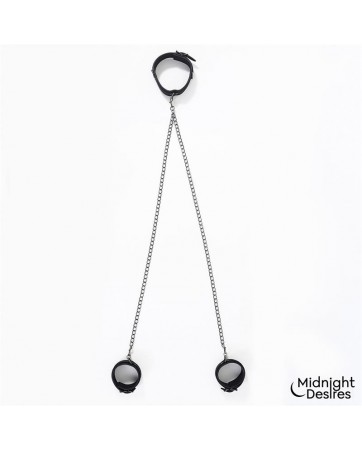 Collar con Esposas para Tobillos con Cadena