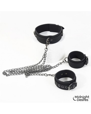 Collar con Esposas para Tobillos con Cadena