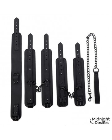 Set de Restricciones con Esposas y Collar con Correa