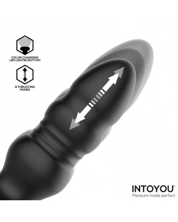 Krax Plug Anal con Vibracion Thrusting y Luz Led con Control Remoto