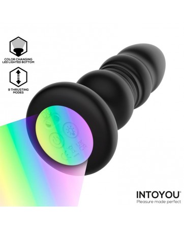 Krax Plug Anal con Vibracion Thrusting y Luz Led con Control Remoto