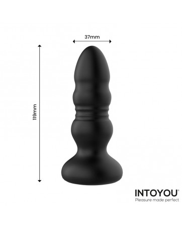 Krax Plug Anal con Vibracion Thrusting y Luz Led con Control Remoto