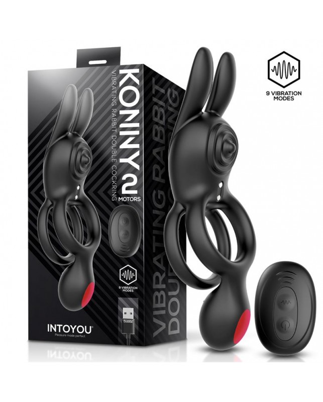 Konny Anillo Vibrador Doble con Conejito y Control Remoto