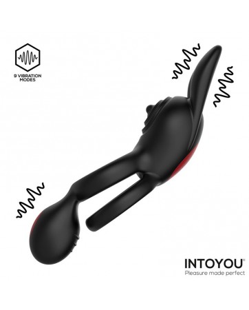 Konny Anillo Vibrador Doble con Conejito y Control Remoto