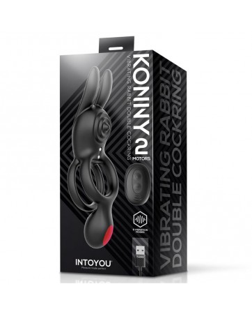 Konny Anillo Vibrador Doble con Conejito y Control Remoto