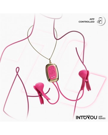 Tickly Pinzas para Pezones con Vibracion Control y Collar con APP