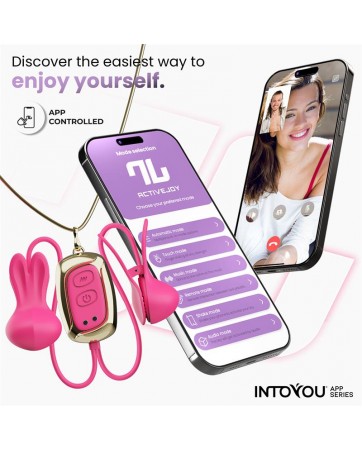 Tickly Pinzas para Pezones con Vibracion Control y Collar con APP