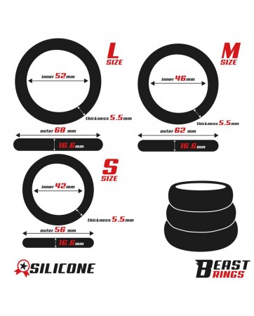 Set de 3 Anillos para el Pene Silicona S M y L