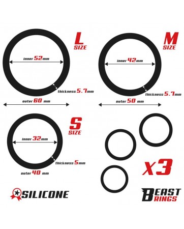 Set de 3 Anillos para el Pene Silicona S M y L