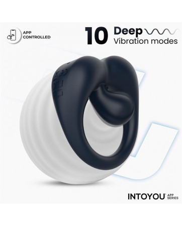 Kenny Anillo Vibrador con Estimulador de Clitoris y APP Azul Oscuro