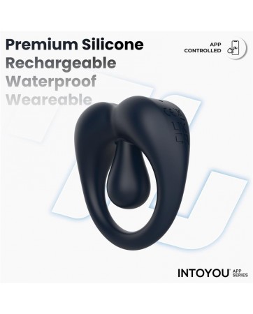 Kenny Anillo Vibrador con Estimulador de Clitoris y APP Azul Oscuro