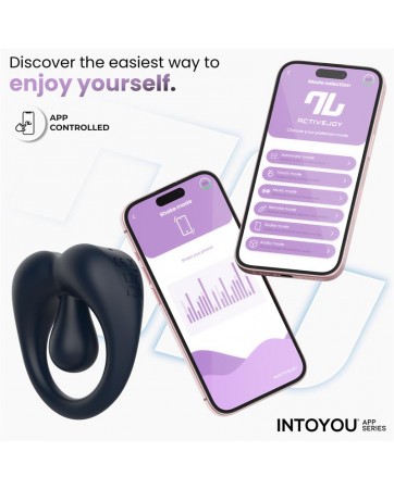 Kenny Anillo Vibrador con Estimulador de Clitoris y APP Azul Oscuro