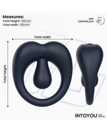 Kenny Anillo Vibrador con Estimulador de Clitoris y APP Azul Oscuro