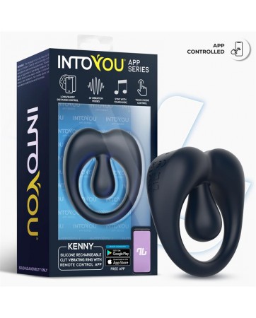 Kenny Anillo Vibrador con Estimulador de Clitoris y APP Azul Oscuro