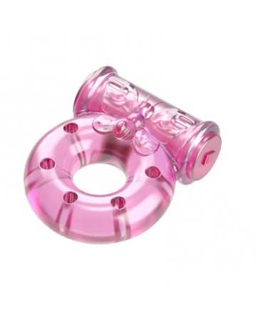 Baile Anillo Vibrador con Preservativo Color Rosa