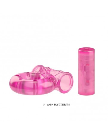 Baile Anillo Vibrador con Preservativo Color Rosa