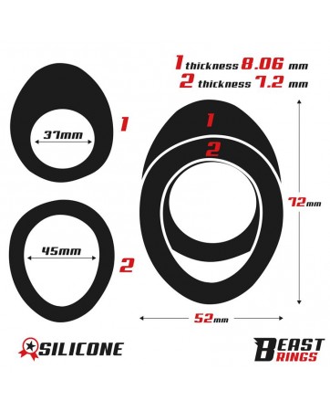 Anillo Doble para el Pene 37 45 mm