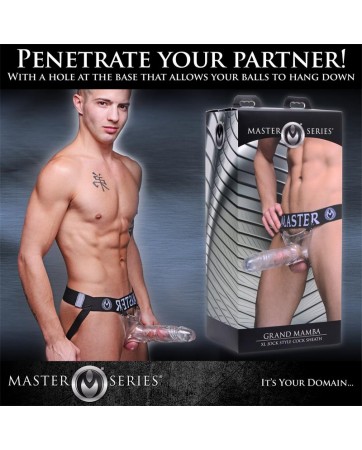 Grand Mamba XL Suspensorio con Dildo Hueco Transparente