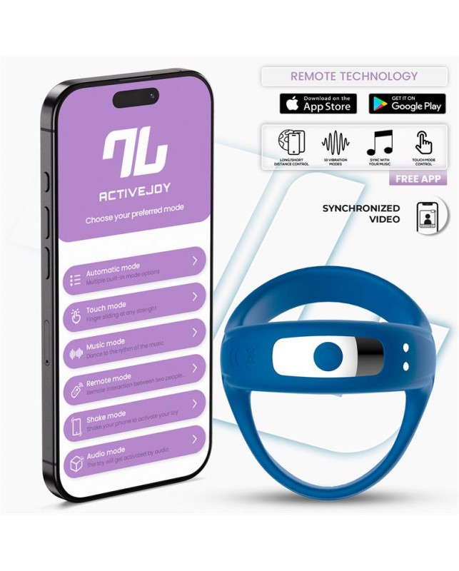 Rank Anillo Vibrador con App Azul
