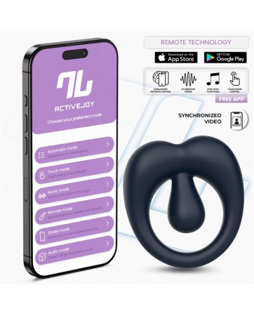 Kenny Anillo Vibrador con Estimulador de Clitoris y APP Azul Noche