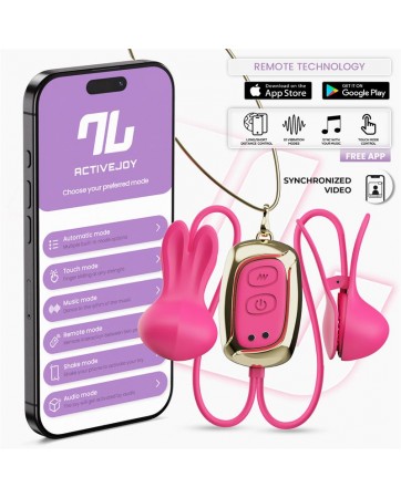 Tickly Pinzas para Pezones con Vibracion Control y Collar con APP