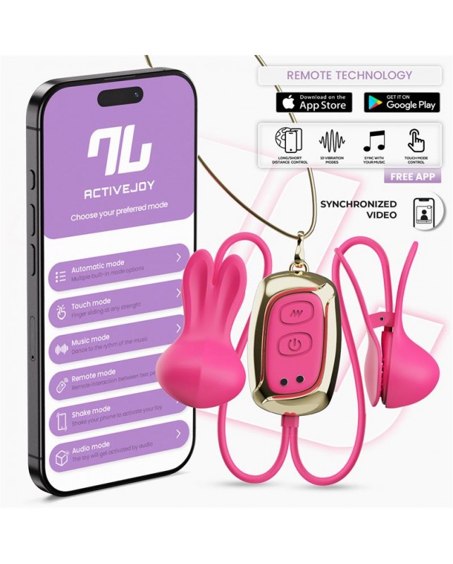 Tickly Pinzas para Pezones con Vibracion Control y Collar con APP