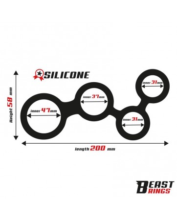 Multi Anillo para el Pene Silicona 47 mm