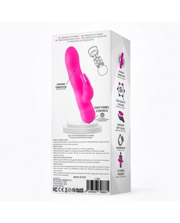 Mira Vibrador con Conejito Silicona Rosa