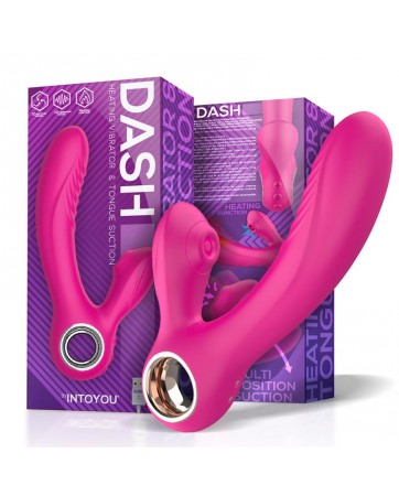 Dash Vibrador Succionador con Lengua Estimuladora y Funcion Calor Silicona USB