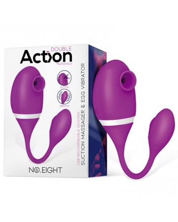 No Eight Succionador de Clitoris y Huevo Virbador 2 en 1 Silicona USB