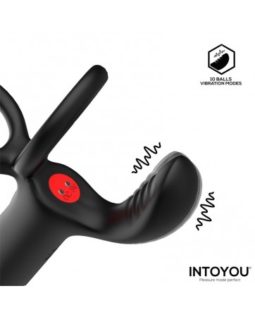 Magnor Dildo con Anillo Doble y Estimulador de Testiculos