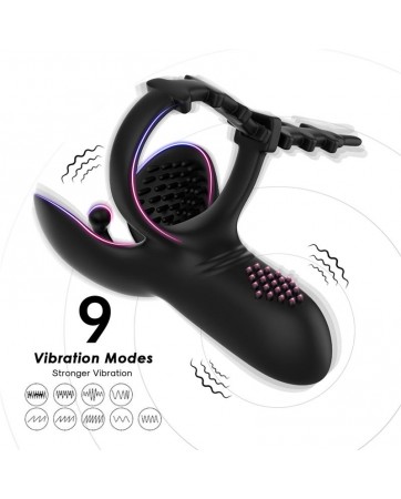 Anillo Vibrador para Pene y Testiculos Ajustable